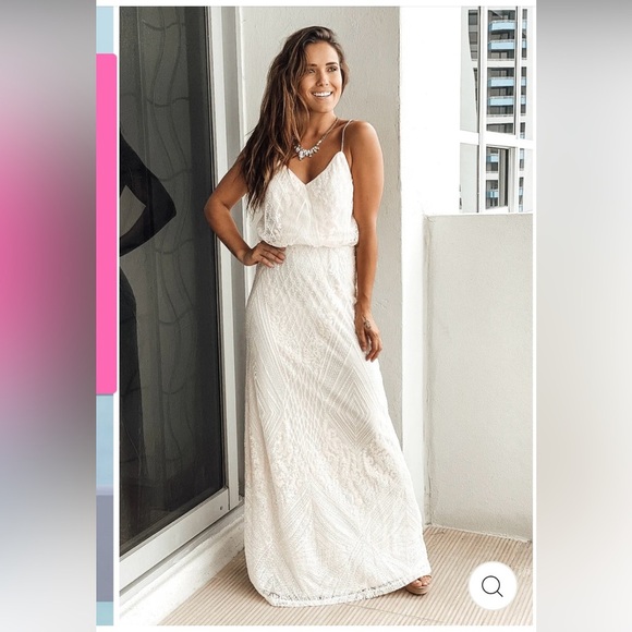 NWT Soieblu Stunning Champaign Blush Sequin Maxi Dress Sz Small Formal Occasion - Picture 16 of 16